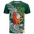 Polynesian T Shirt Tropical Santa - Plumeria Green Vintage