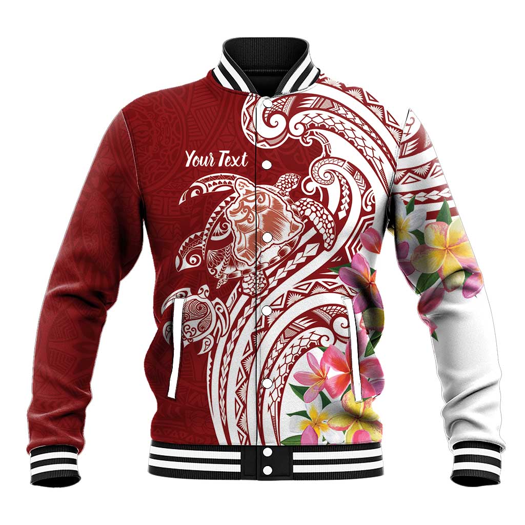 Aloha Hawaii Island Personalized Baseball Jacket Crimson Dreamy Turtle