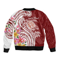 Aloha Hawaii Island Personalized Bomber Jacket Crimson Dreamy Turtle