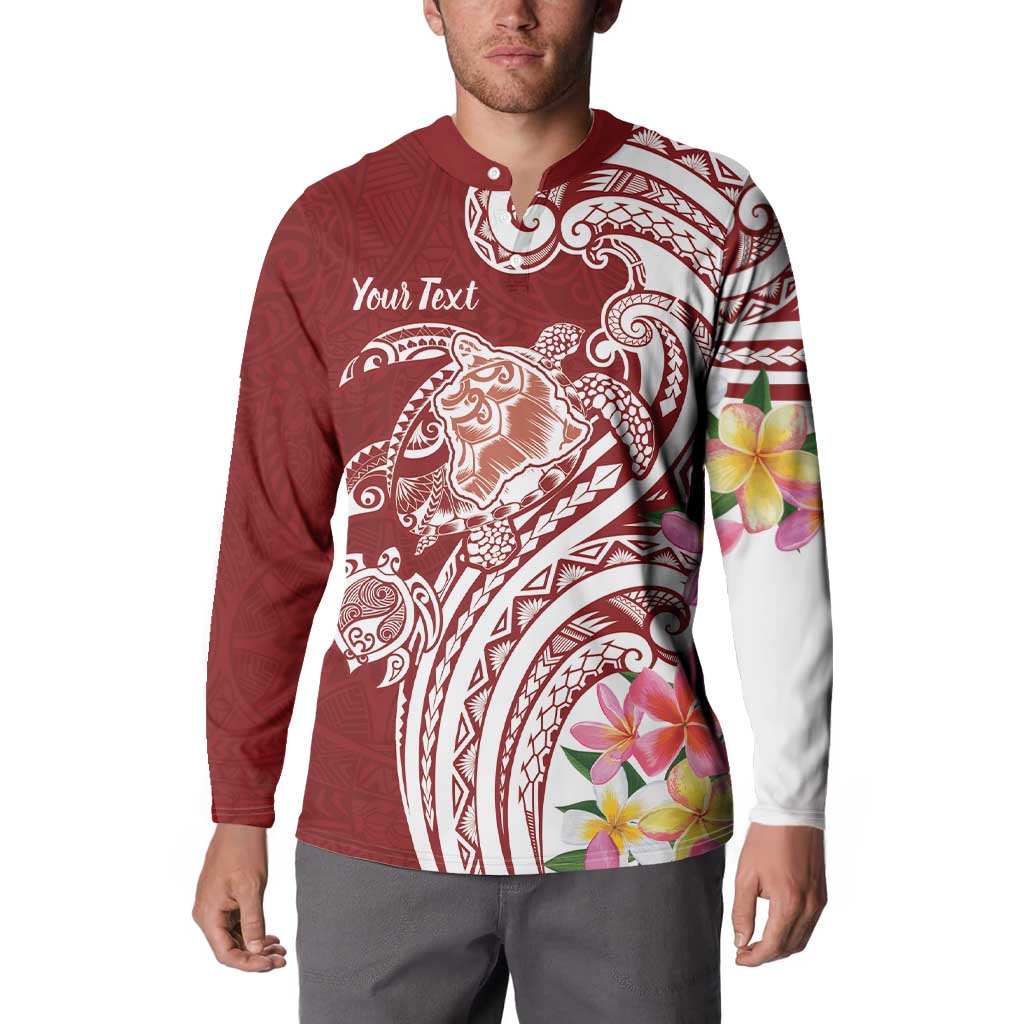 Aloha Hawaii Island Personalized Button Sweatshirt Crimson Dreamy Turtle