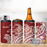 Aloha Hawaii Island Personalized 4 in 1 Can Cooler Tumbler Crimson Dreamy Turtle