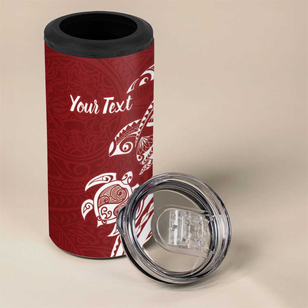 Aloha Hawaii Island Personalized 4 in 1 Can Cooler Tumbler Crimson Dreamy Turtle