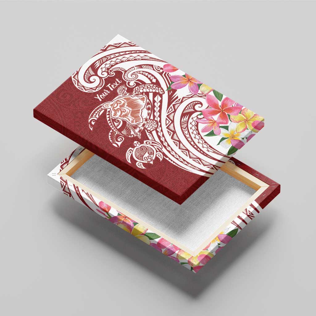 Aloha Hawaii Island Personalized Canvas Wall Art Crimson Dreamy Turtle