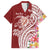 Aloha Hawaii Island Personalized Family Matching Off The Shoulder Long Sleeve Dress and Hawaiian Shirt Crimson Dreamy Turtle