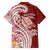 Aloha Hawaii Island Personalized Family Matching Off The Shoulder Long Sleeve Dress and Hawaiian Shirt Crimson Dreamy Turtle