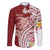 Aloha Hawaii Island Personalized Family Matching Off The Shoulder Long Sleeve Dress and Hawaiian Shirt Crimson Dreamy Turtle