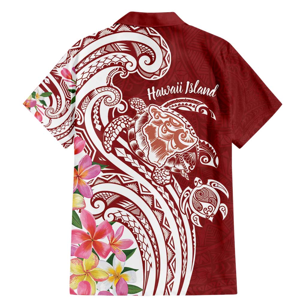 Aloha Hawaii Island Personalized Family Matching Off Shoulder Short Dress and Hawaiian Shirt Crimson Dreamy Turtle