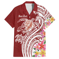Aloha Hawaii Island Personalized Family Matching Tank Maxi Dress and Hawaiian Shirt Crimson Dreamy Turtle