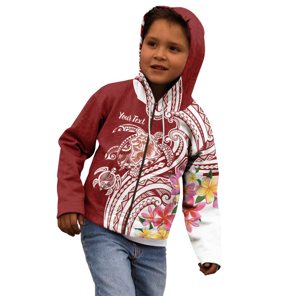 Aloha Hawaii Island Personalized Kid Hoodie Crimson Dreamy Turtle