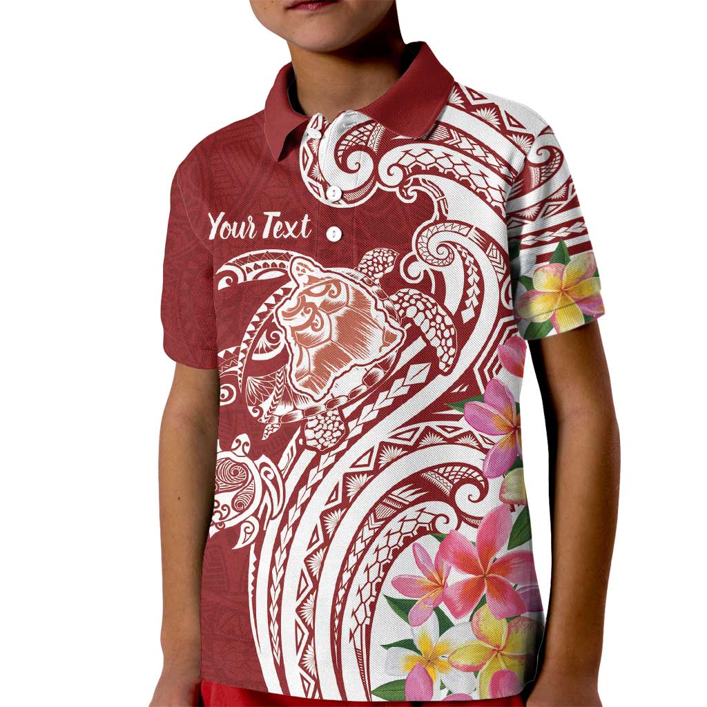 Aloha Hawaii Island Personalized Kid Polo Shirt Crimson Dreamy Turtle