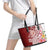 Aloha Hawaii Island Personalized Leather Tote Bag Crimson Dreamy Turtle