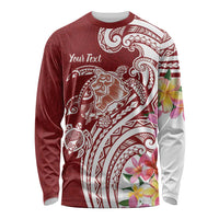 Aloha Hawaii Island Personalized Long Sleeve Shirt Crimson Dreamy Turtle