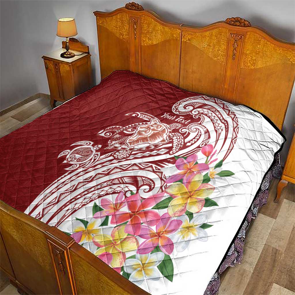 Aloha Hawaii Island Personalized Quilt Crimson Dreamy Turtle