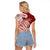 Aloha Hawaii Island Personalized Raglan Cropped T Shirt Crimson Dreamy Turtle