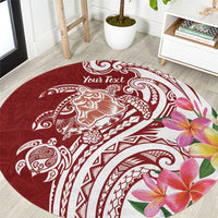 Aloha Hawaii Island Personalized Round Carpet Crimson Dreamy Turtle