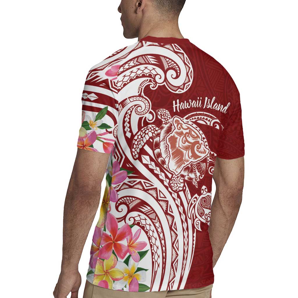 Aloha Hawaii Island Personalized Rugby Jersey Crimson Dreamy Turtle