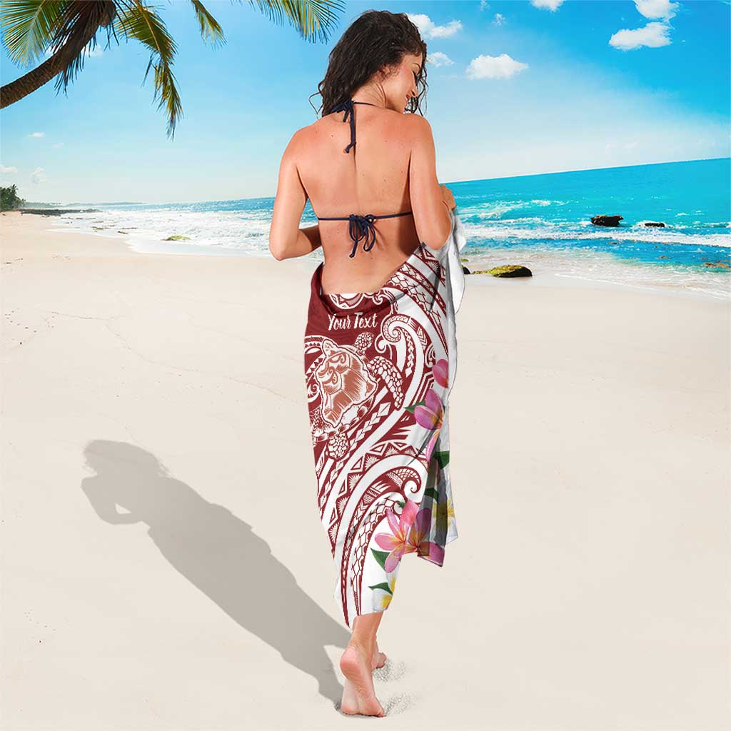 Aloha Hawaii Island Personalized Sarong Crimson Dreamy Turtle