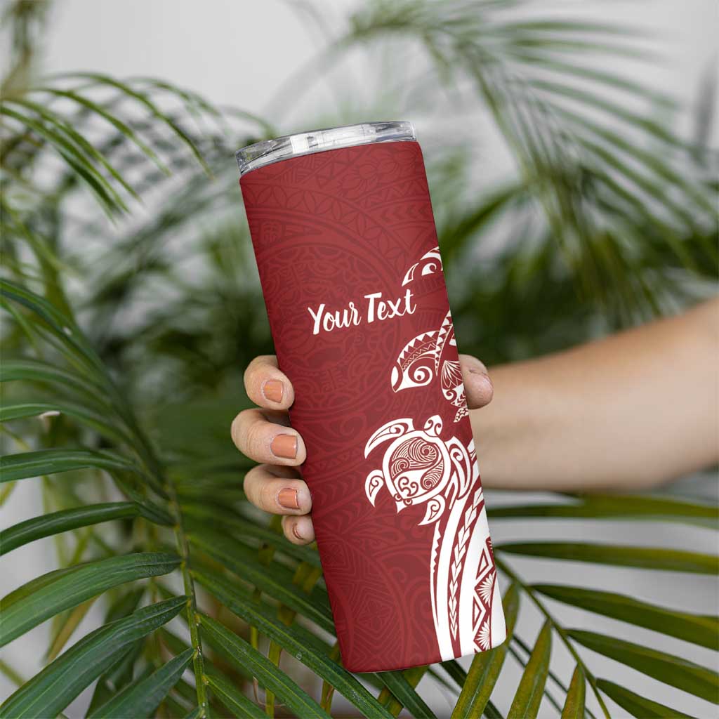 Aloha Hawaii Island Personalized Skinny Tumbler Crimson Dreamy Turtle