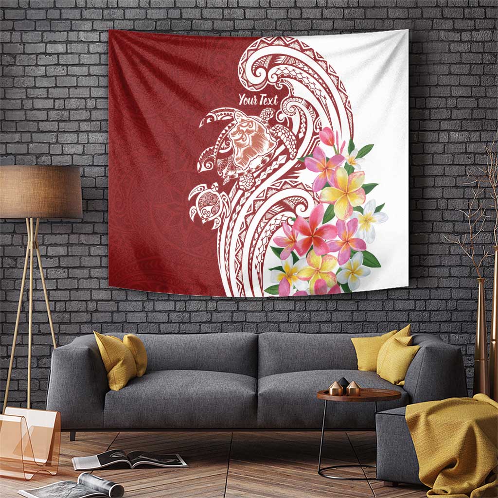 Aloha Hawaii Island Personalized Tapestry Crimson Dreamy Turtle