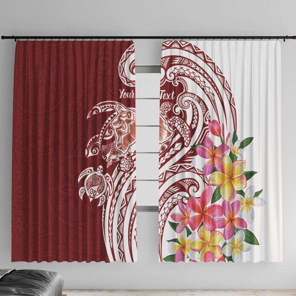 Aloha Hawaii Island Personalized Window Curtain Crimson Dreamy Turtle