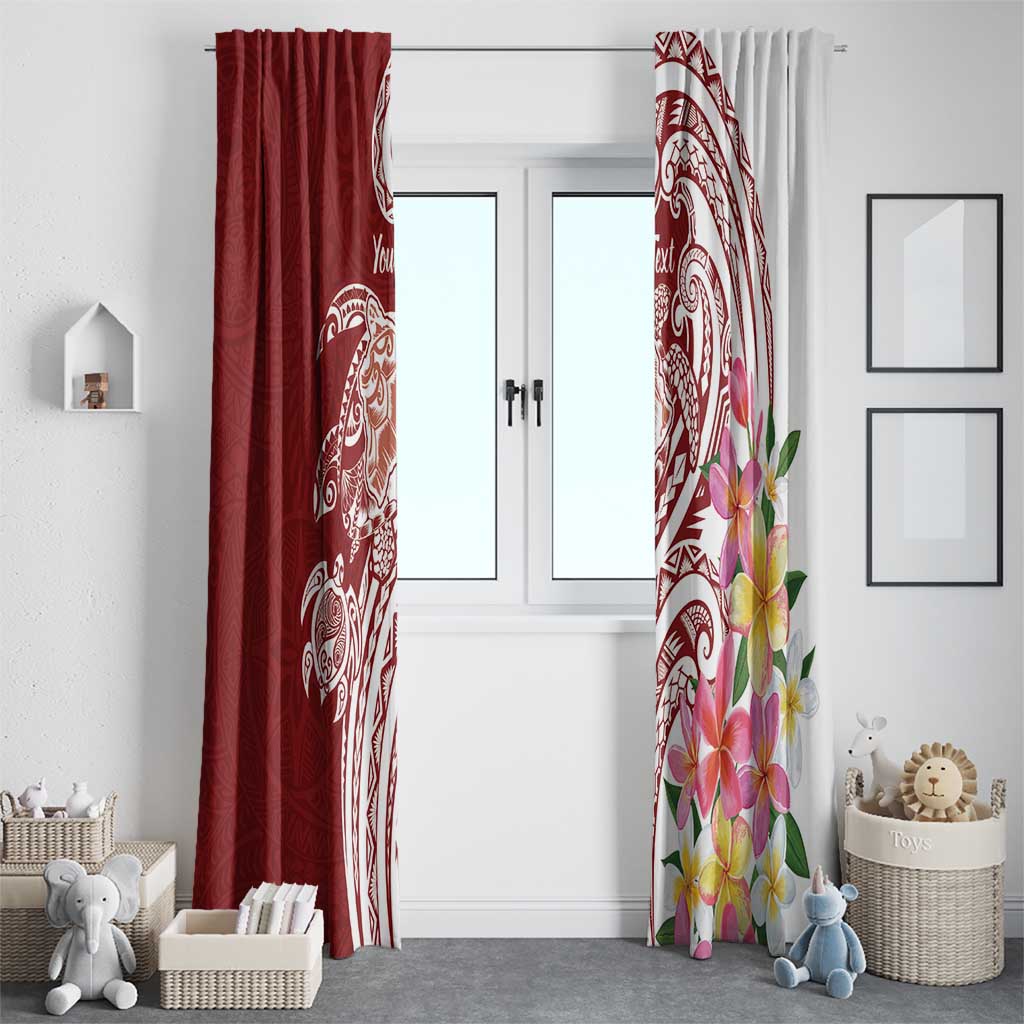 Aloha Hawaii Island Personalized Window Curtain Crimson Dreamy Turtle