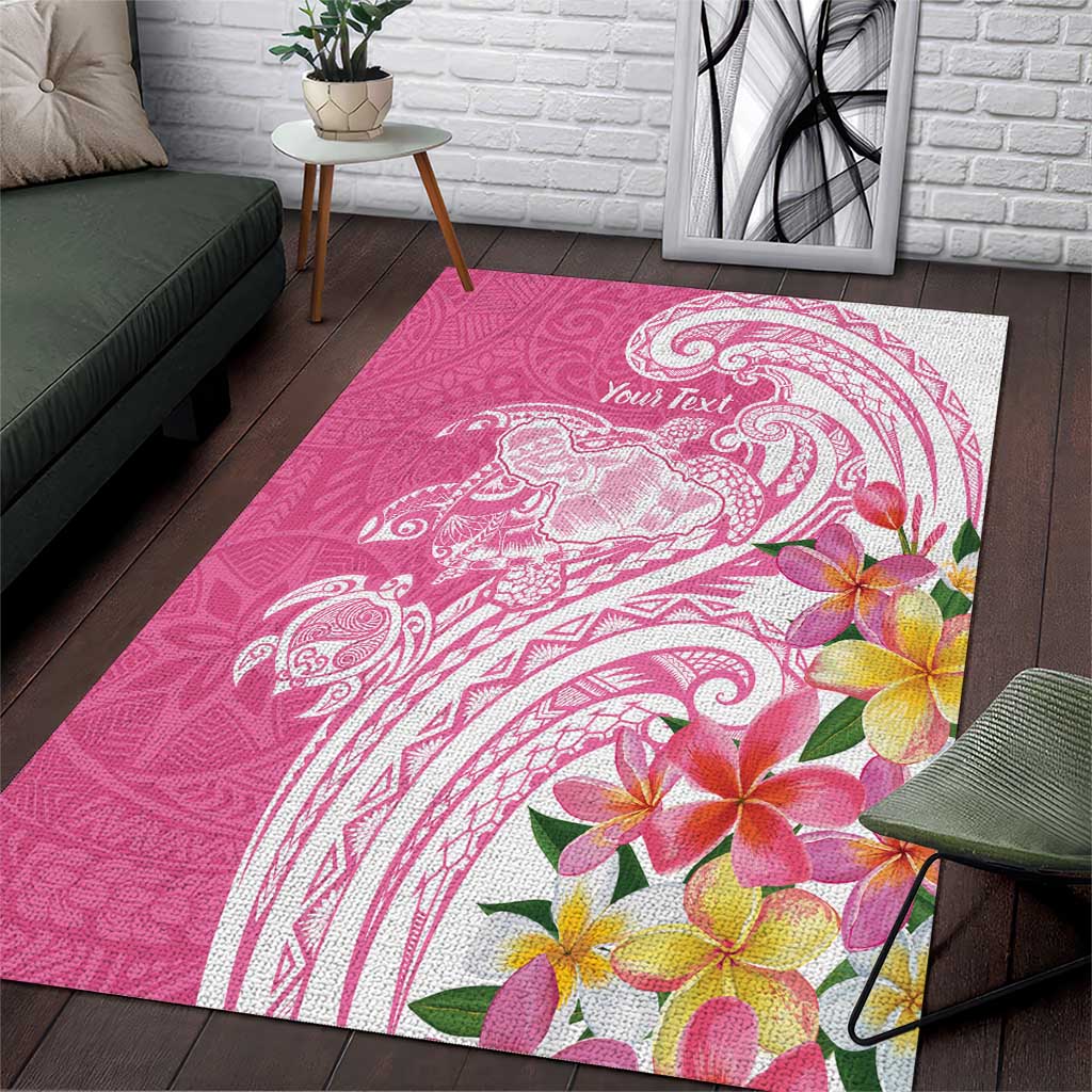 Aloha Maui Island Personalized Area Rug Rose Dreamy Turtle