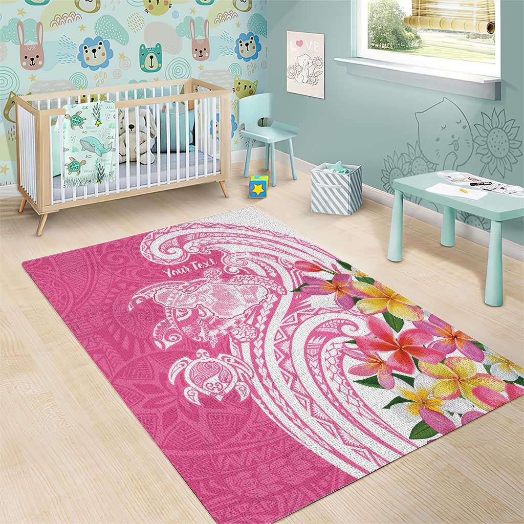 Aloha Maui Island Personalized Area Rug Rose Dreamy Turtle