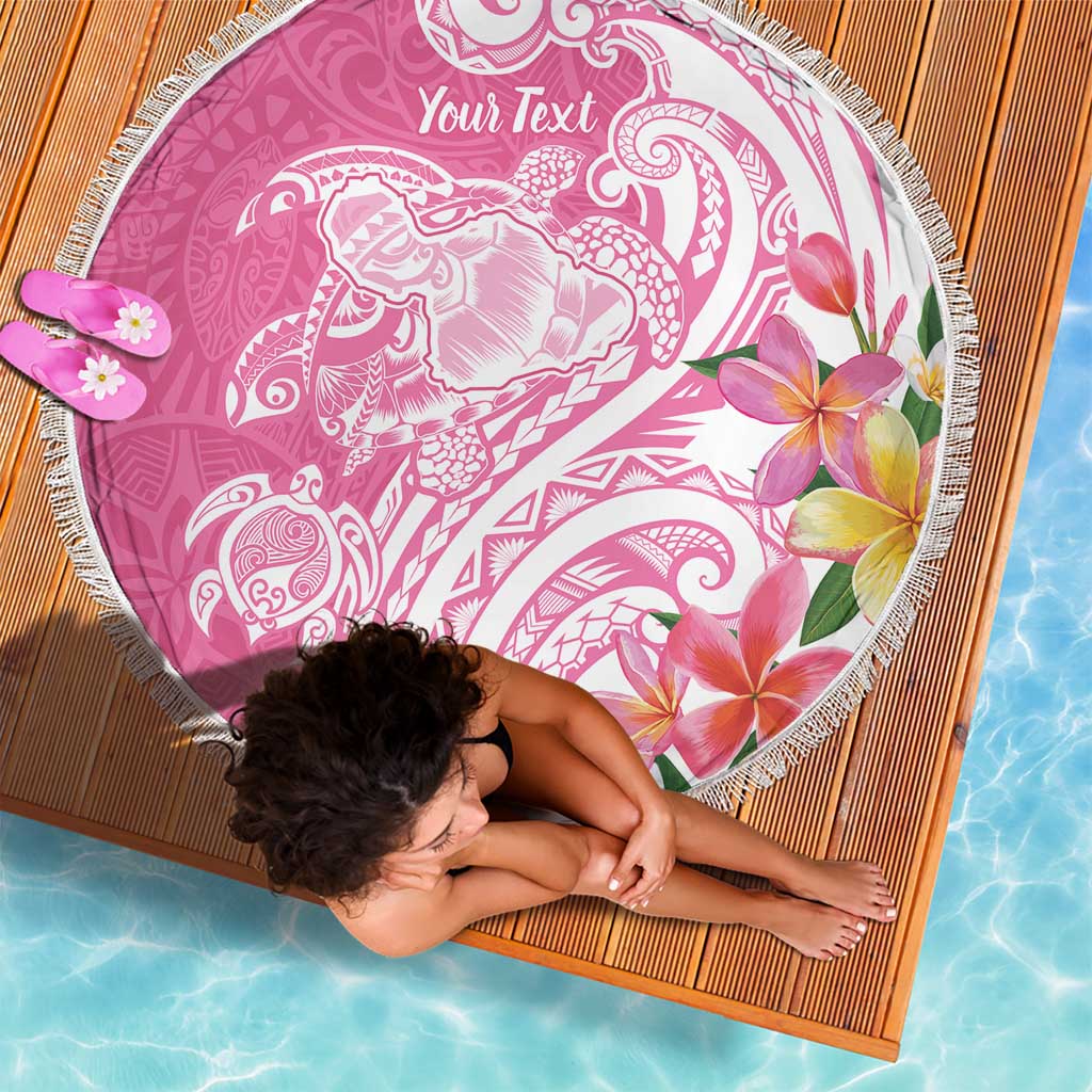 Aloha Maui Island Personalized Beach Blanket Rose Dreamy Turtle