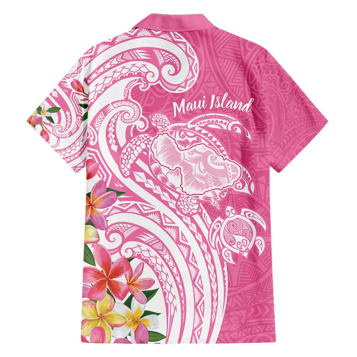 Aloha Maui Island Personalized Family Matching Off The Shoulder Long Sleeve Dress and Hawaiian Shirt Rose Dreamy Turtle
