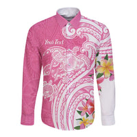 Aloha Maui Island Personalized Long Sleeve Button Shirt Rose Dreamy Turtle