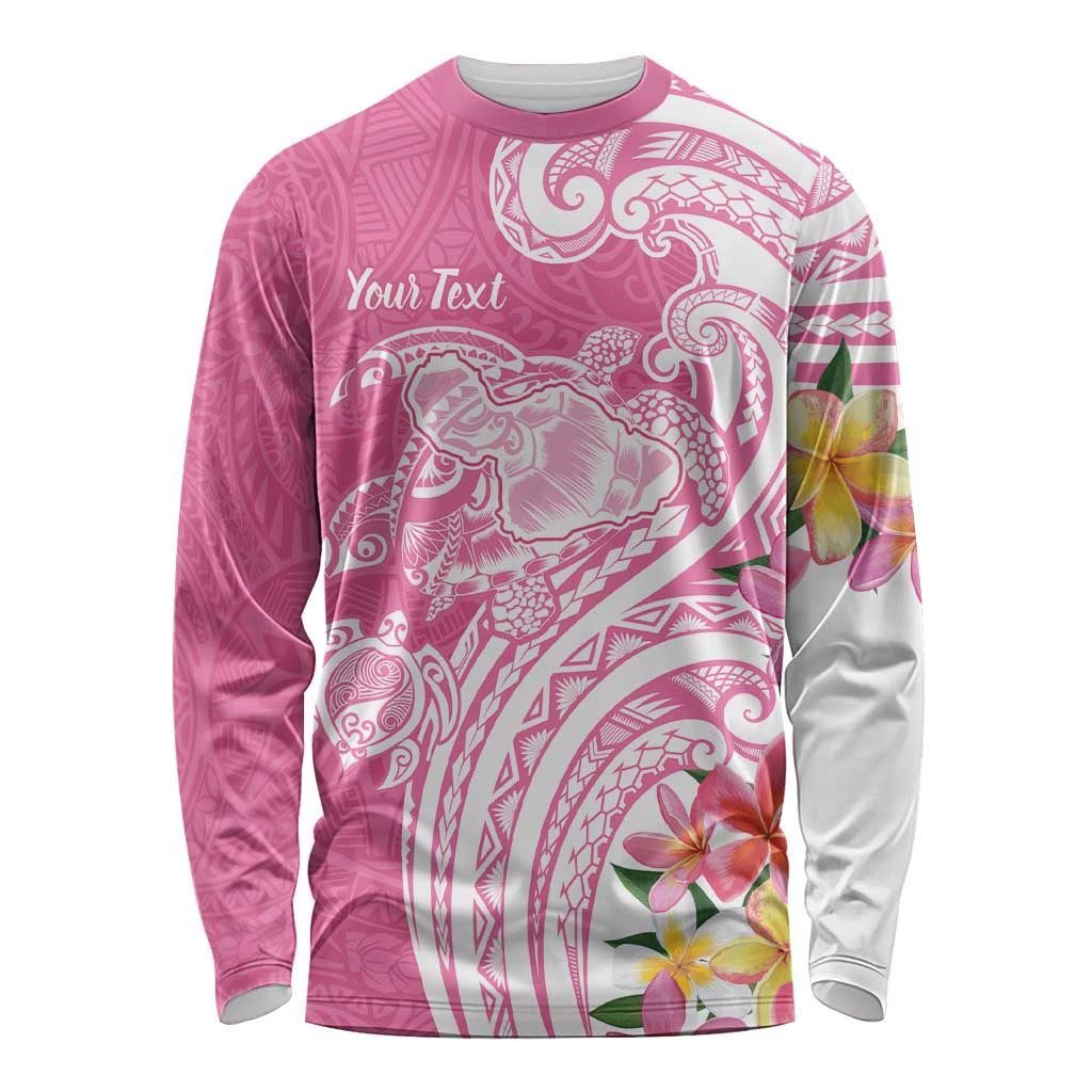 Aloha Maui Island Personalized Long Sleeve Shirt Rose Dreamy Turtle LT7 Unisex Rose Pink - Polynesian Pride