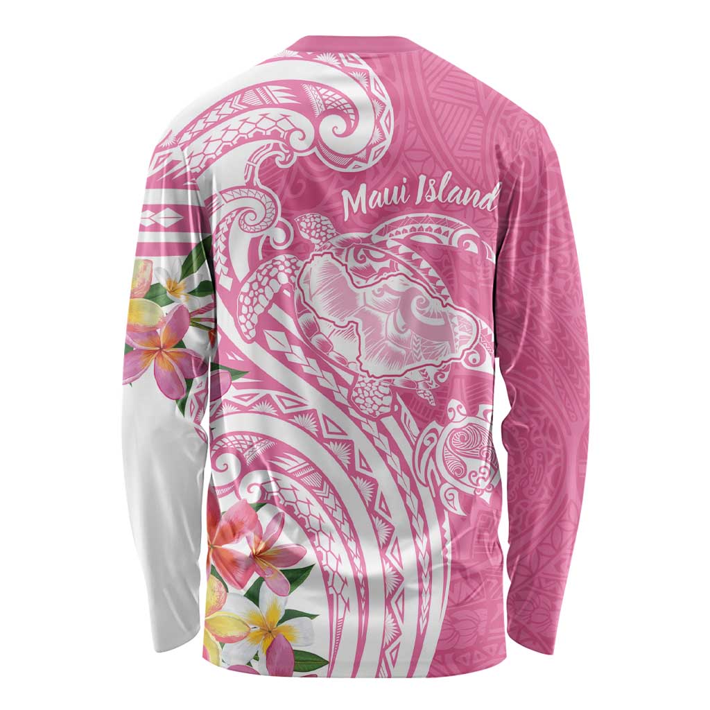 Aloha Maui Island Personalized Long Sleeve Shirt Rose Dreamy Turtle LT7 - Polynesian Pride
