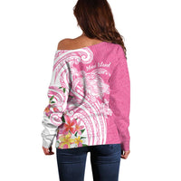 Aloha Maui Island Personalized Off Shoulder Sweater Rose Dreamy Turtle