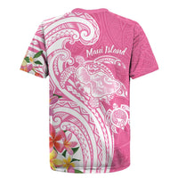Aloha Maui Island Personalized Rugby Jersey Rose Dreamy Turtle LT7 - Polynesian Pride