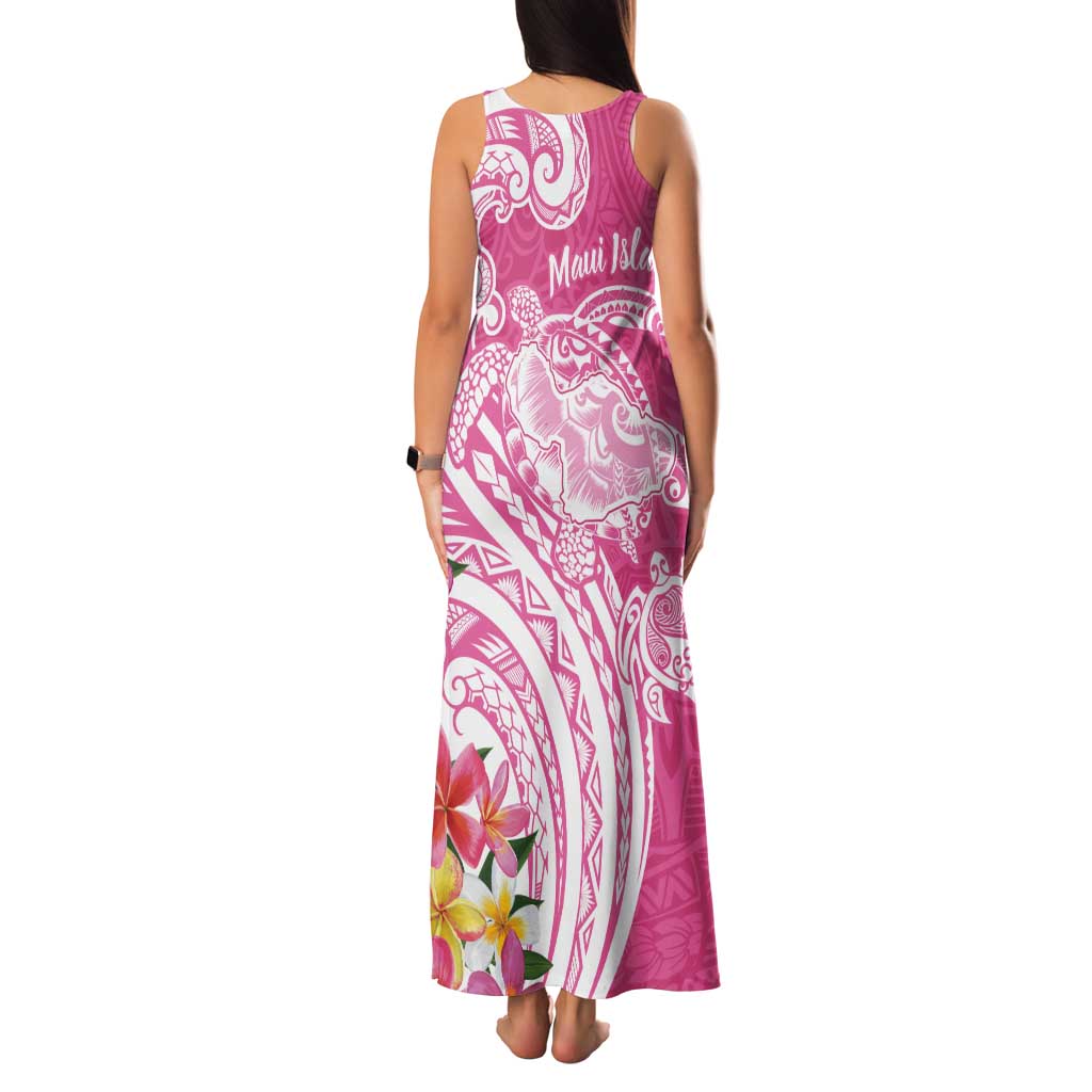 Aloha Maui Island Personalized Tank Maxi Dress Rose Dreamy Turtle