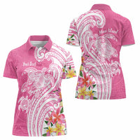 Aloha Maui Island Personalized Women Polo Shirt Rose Dreamy Turtle