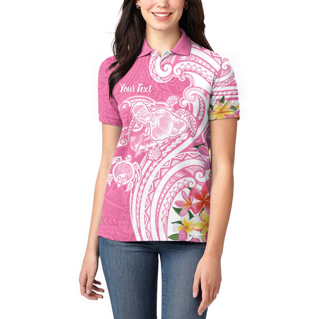 Aloha Maui Island Personalized Women Polo Shirt Rose Dreamy Turtle