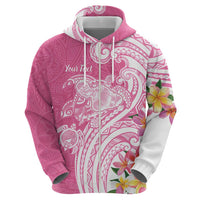 Aloha Maui Island Personalized Zip Hoodie Rose Dreamy Turtle