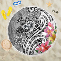 Aloha Kahoolawe Island Personalized Beach Blanket Ashen Dreamy Turtle