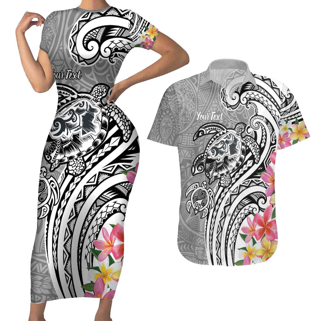 Aloha Kahoolawe Island Personalized Couples Matching Short Sleeve Bodycon Dress and Hawaiian Shirt Ashen Dreamy Turtle