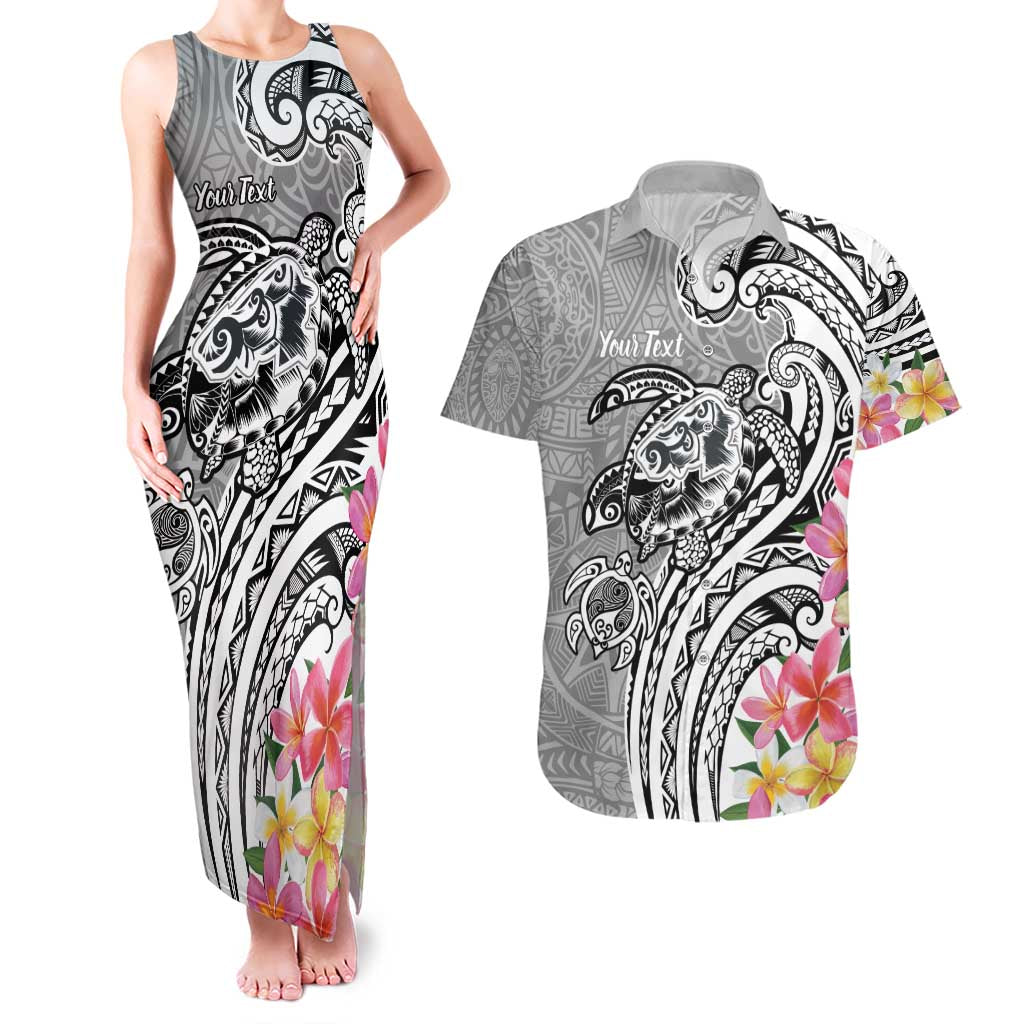 Aloha Kahoolawe Island Personalized Couples Matching Tank Maxi Dress and Hawaiian Shirt Ashen Dreamy Turtle