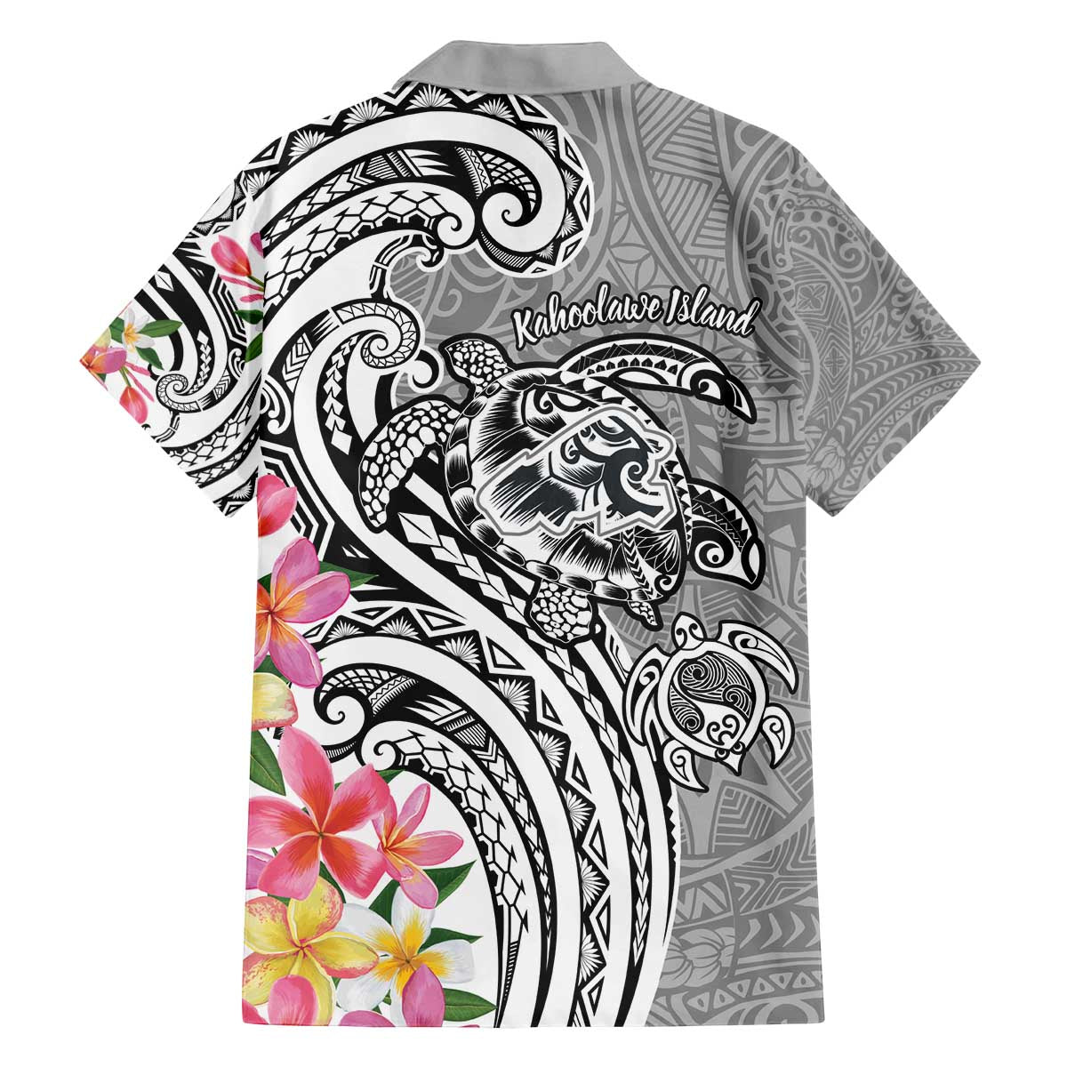 Aloha Kahoolawe Island Personalized Family Matching Off The Shoulder Long Sleeve Dress and Hawaiian Shirt Ashen Dreamy Turtle