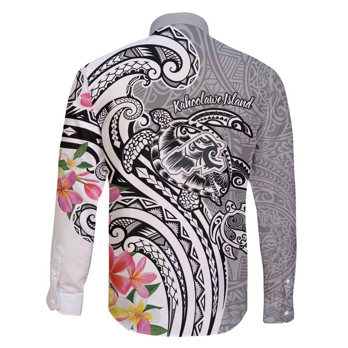 Aloha Kahoolawe Island Personalized Family Matching Off The Shoulder Long Sleeve Dress and Hawaiian Shirt Ashen Dreamy Turtle