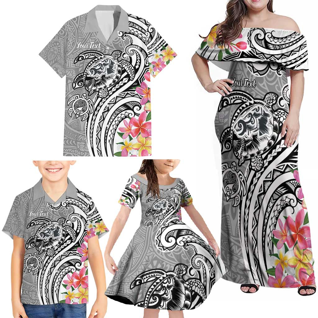Aloha Kahoolawe Island Personalized Family Matching Off Shoulder Maxi Dress and Hawaiian Shirt Ashen Dreamy Turtle