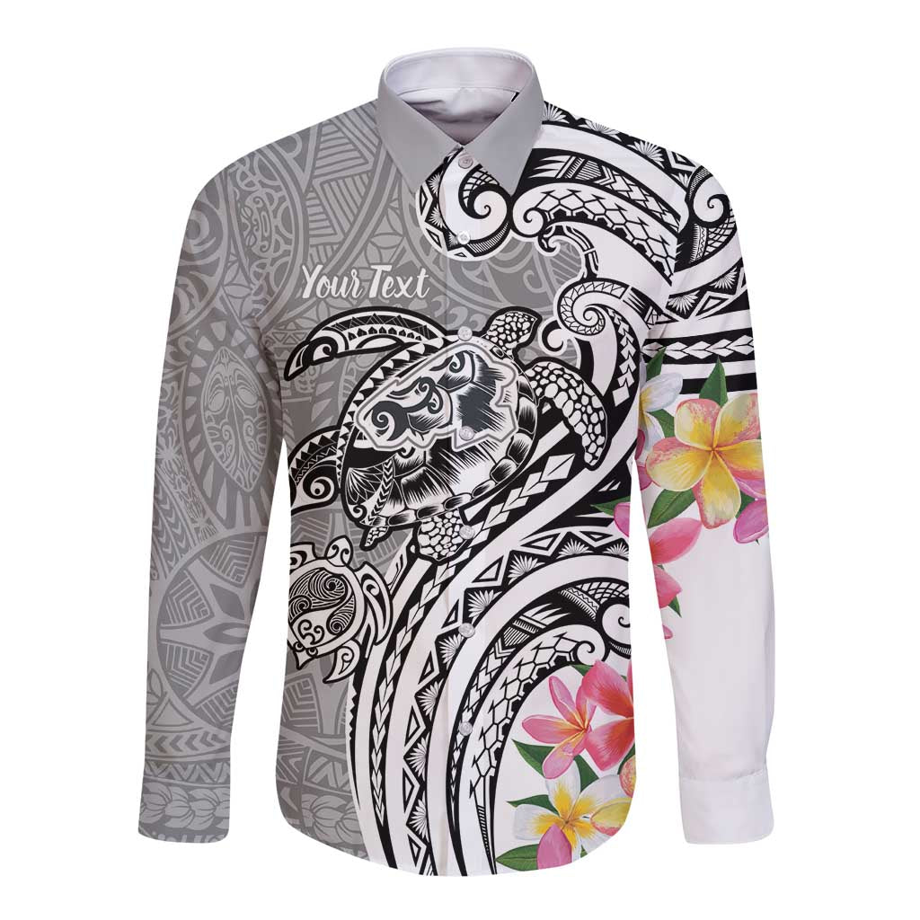 Aloha Kahoolawe Island Personalized Long Sleeve Button Shirt Ashen Dreamy Turtle LT7 Unisex Grey - Polynesian Pride