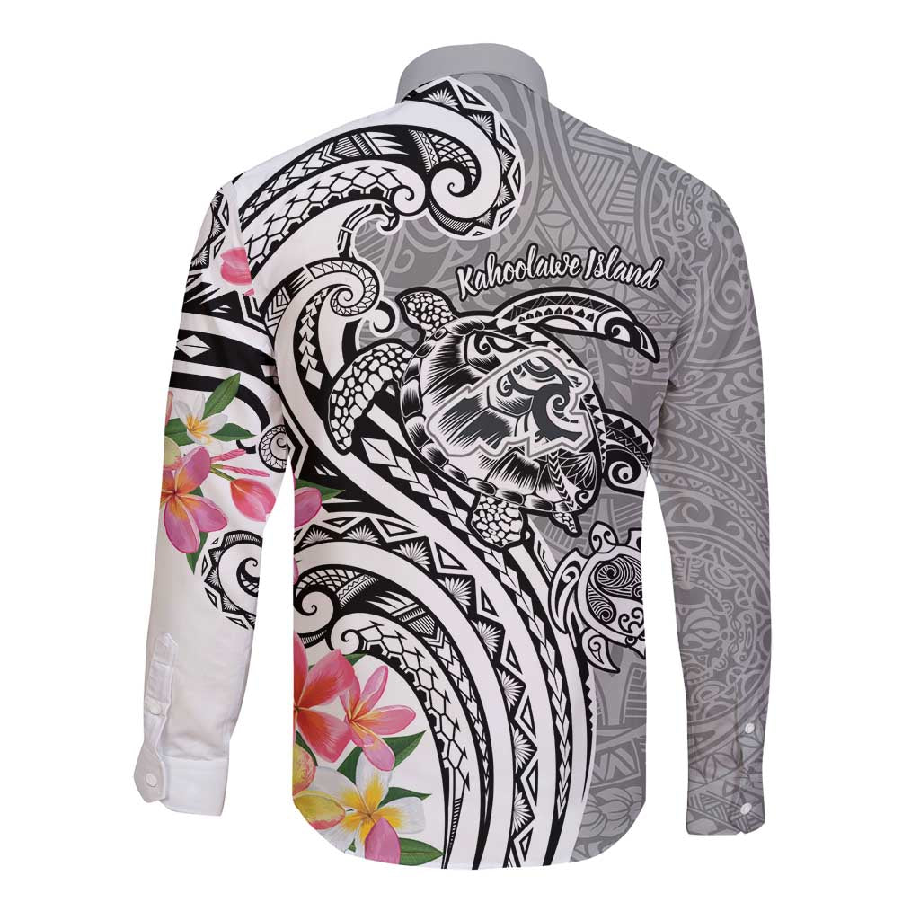 Aloha Kahoolawe Island Personalized Long Sleeve Button Shirt Ashen Dreamy Turtle LT7 - Polynesian Pride