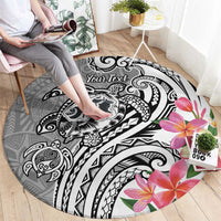 Aloha Kahoolawe Island Personalized Round Carpet Ashen Dreamy Turtle