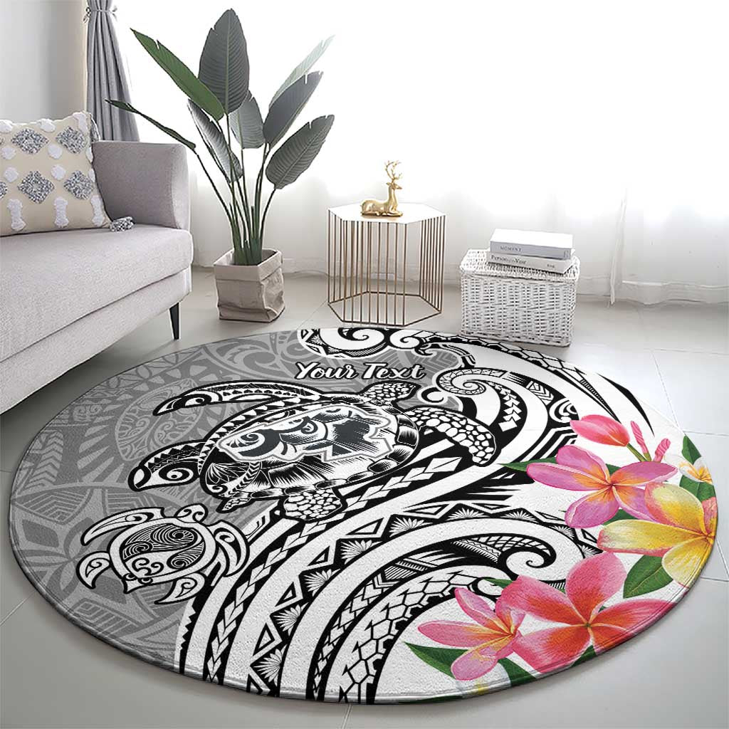 Aloha Kahoolawe Island Personalized Round Carpet Ashen Dreamy Turtle