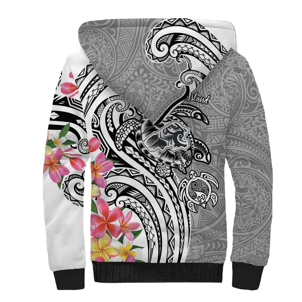 Aloha Kahoolawe Island Personalized Sherpa Hoodie Ashen Dreamy Turtle