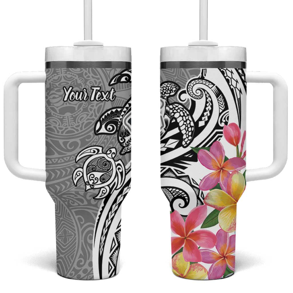 Aloha Kahoolawe Island Personalized Tumbler With Handle Ashen Dreamy Turtle LT7 One Size: 40 oz Grey - Polynesian Pride